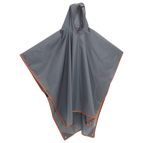 Poncho de chuva com capuz design 2 em 1 223x145cm cinza/laranja