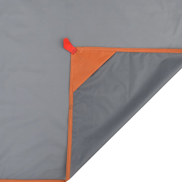 Toalha de piquenique com estacas 205x155 cm cinzento e laranja