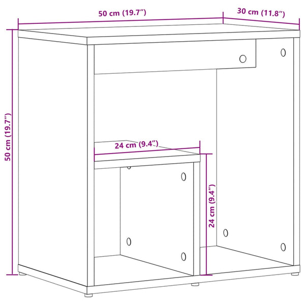 Mesas de apoio 2 pcs 50x30x50 cm derivados de madeira branco