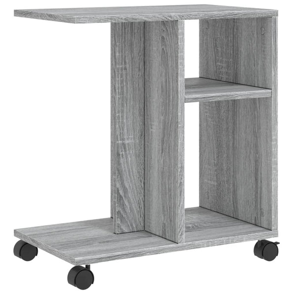 Mesa de apoio com rodas derivados de madeira cinzento sonoma