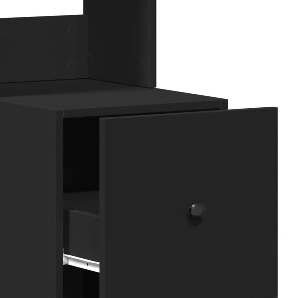 Armário de cozinha 35x50x180 cm derivados de madeira preto