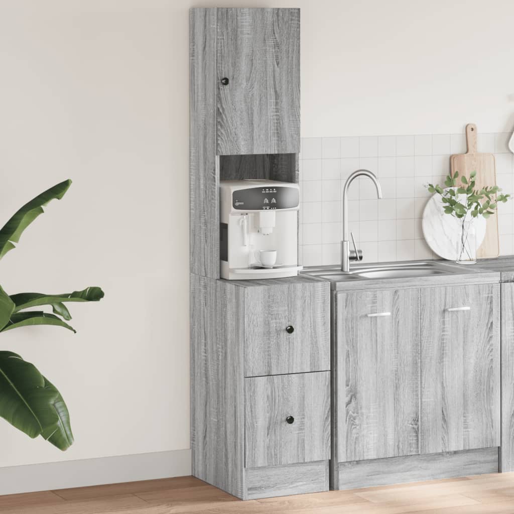 Armário de cozinha derivados de madeira cinzento sonoma