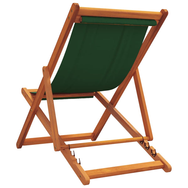 Cadeiras de praia dobráveis 2 pcs tecido verde