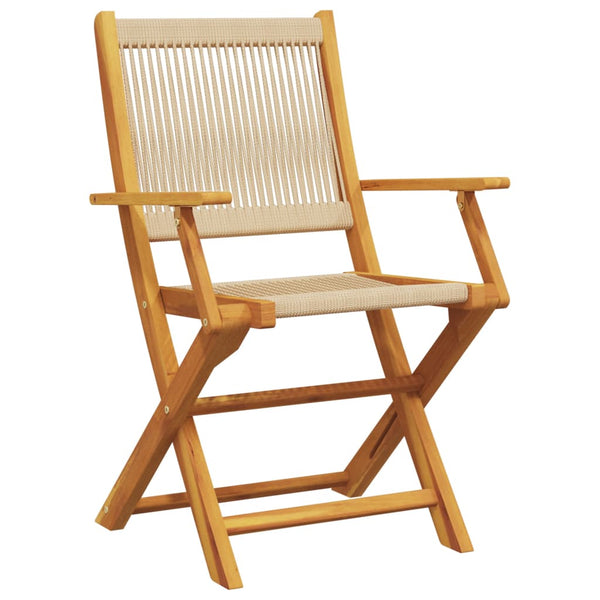Cadeiras de jardim dobráveis 4pcs madeira de acácia maciça bege