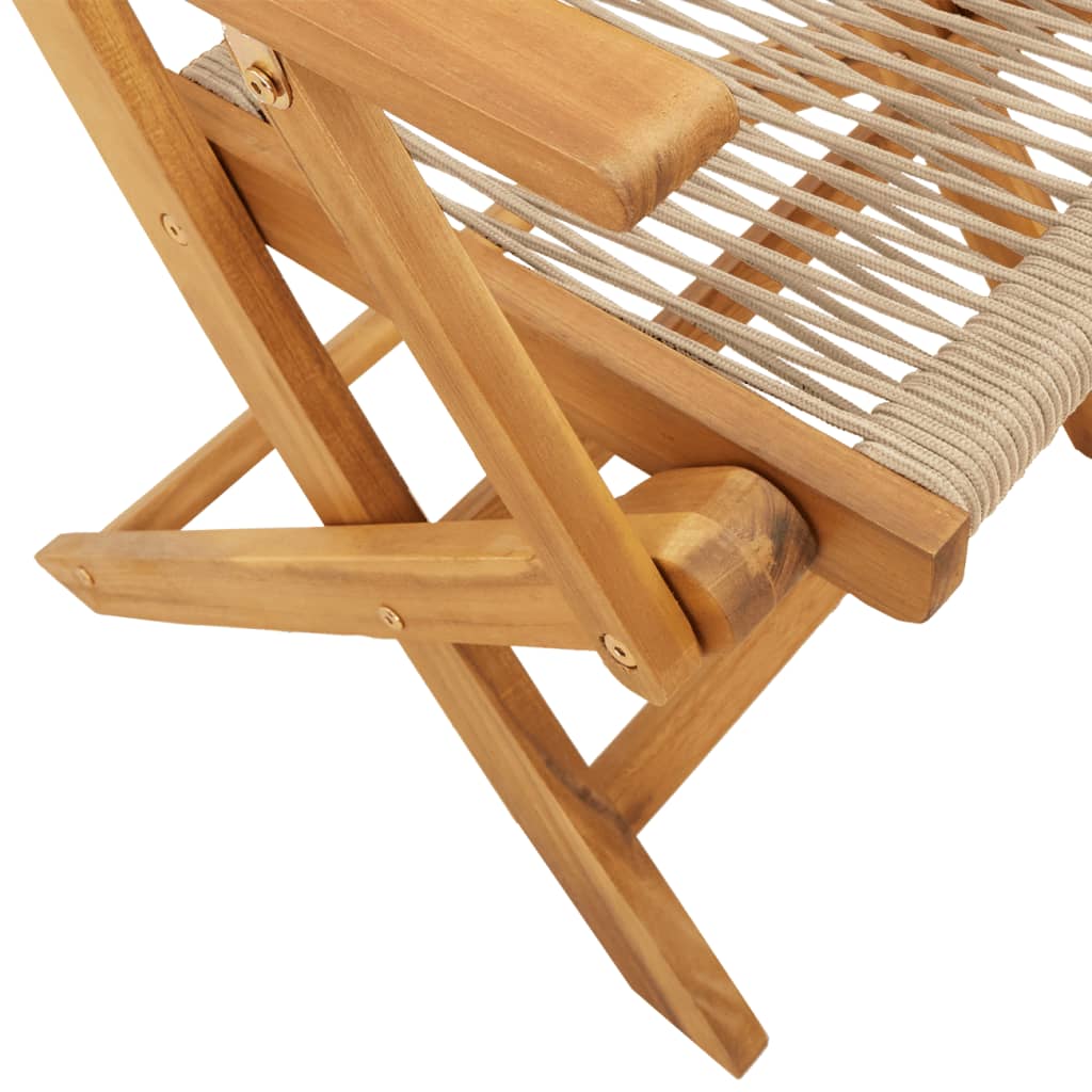 Cadeiras de jardim dobráveis 4pcs madeira de acácia maciça bege