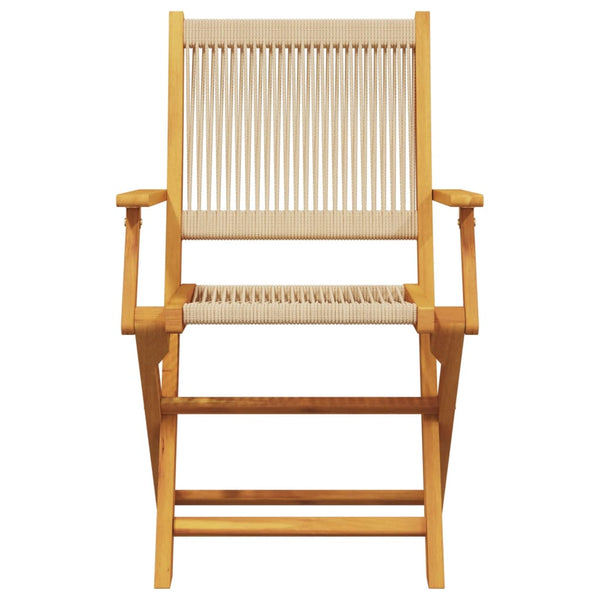 Cadeiras de jardim dobráveis 6pcs madeira de acácia maciça bege