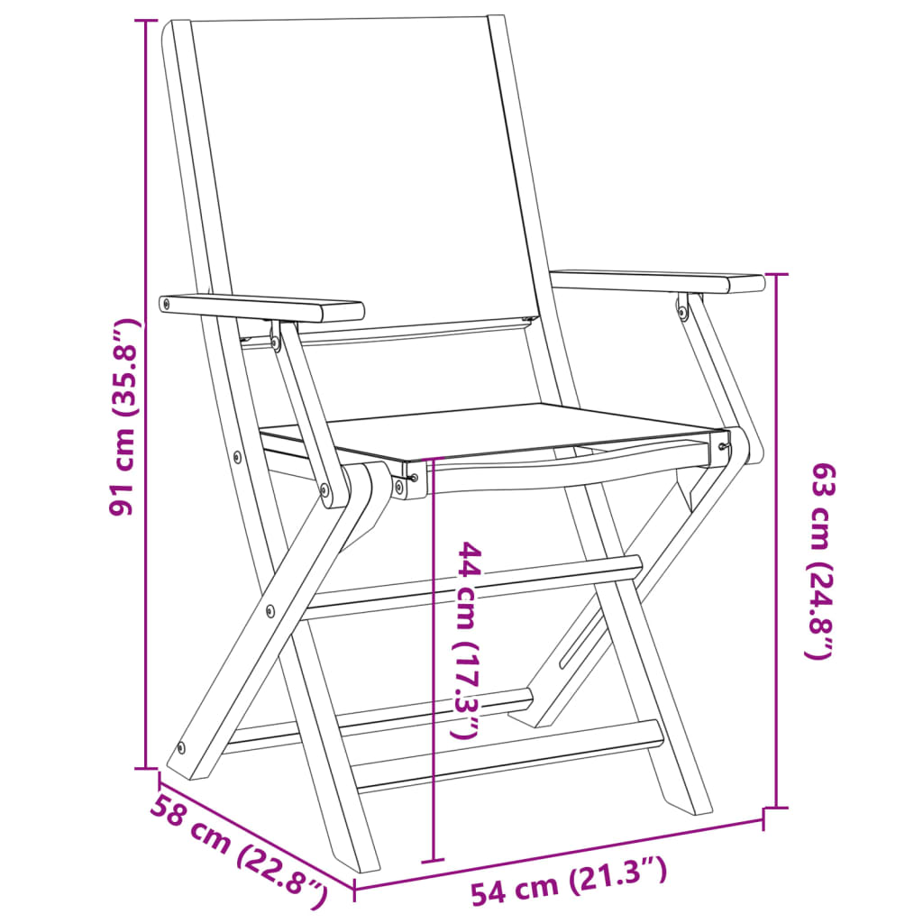 Cadeiras de jardim dobráveis 4 pcs tecido/madeira azul e branco