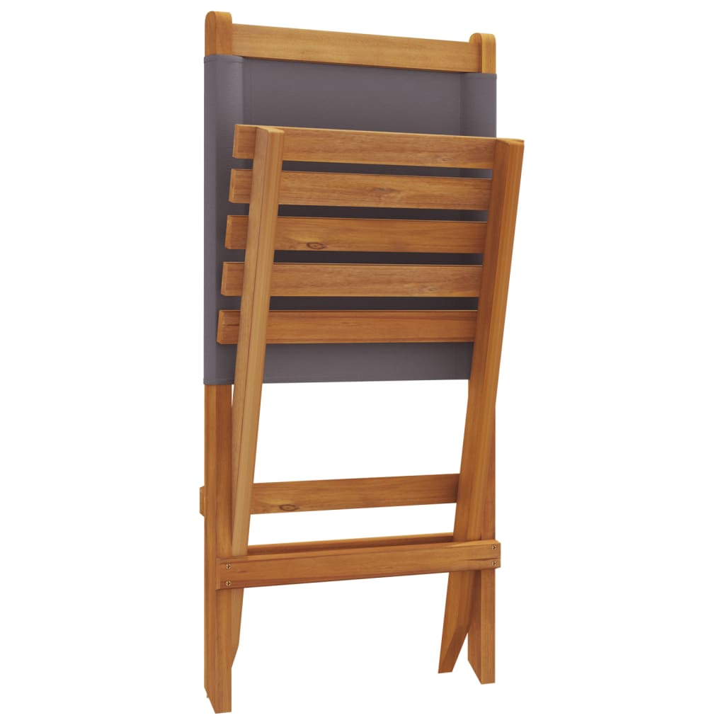 Cadeiras jardim dobráveis 8 pcs tecido/madeira maciça antracite