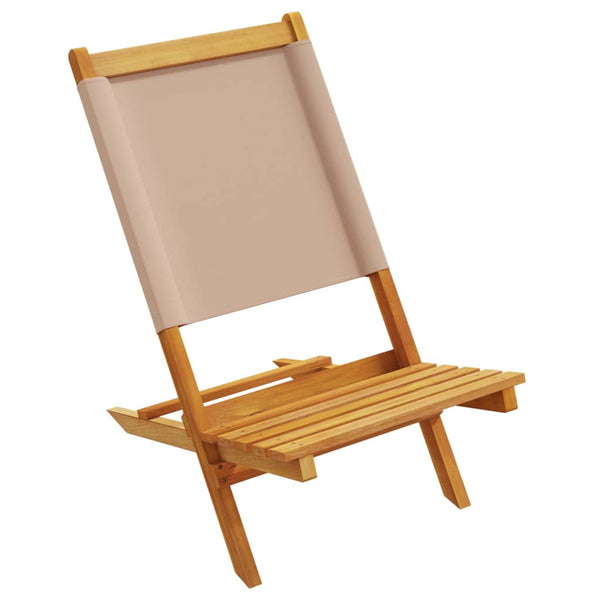 Cadeiras jardim dobráveis 6pcs tecido/madeira cinza-acastanhado