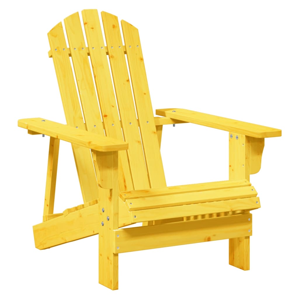 Cadeira adirondack com otomana madeira de abeto maciça amarelo