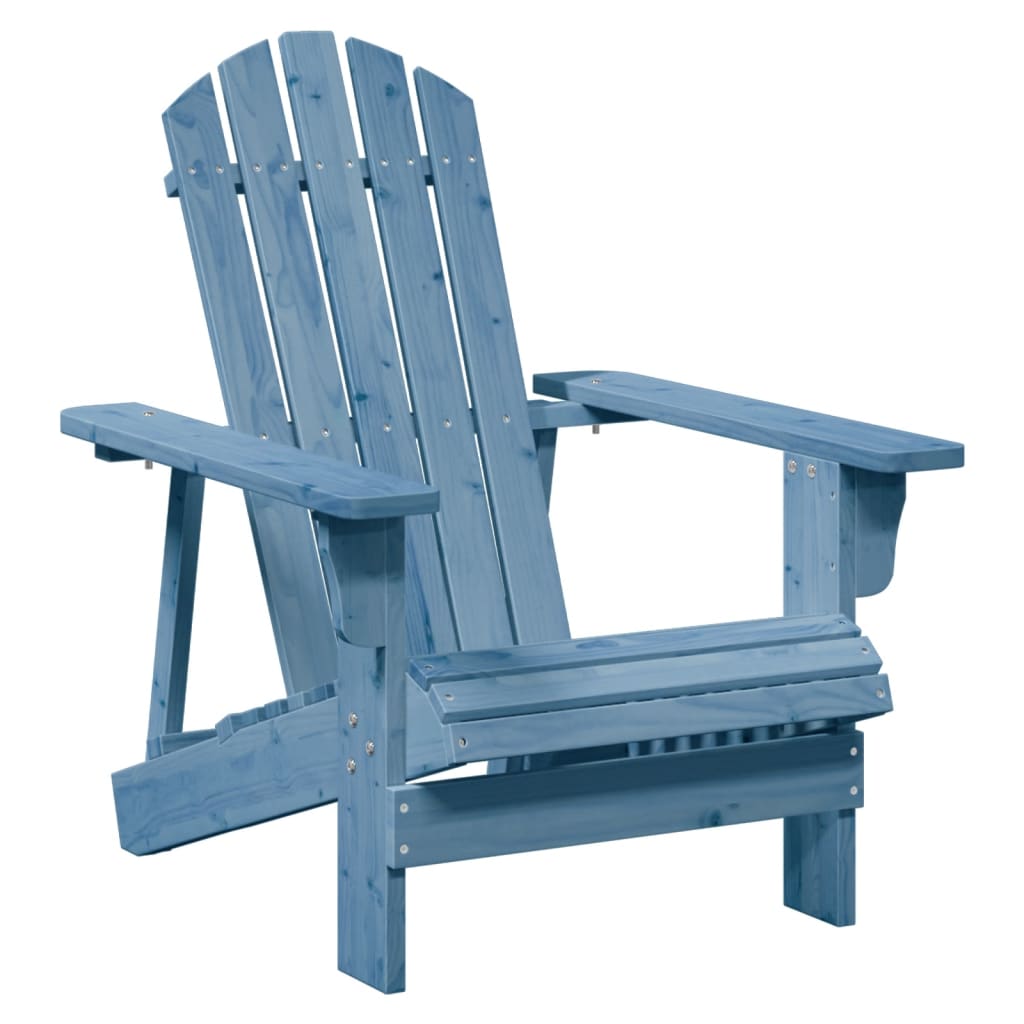 Cadeira adirondack com otomana madeira de abeto maciça azul