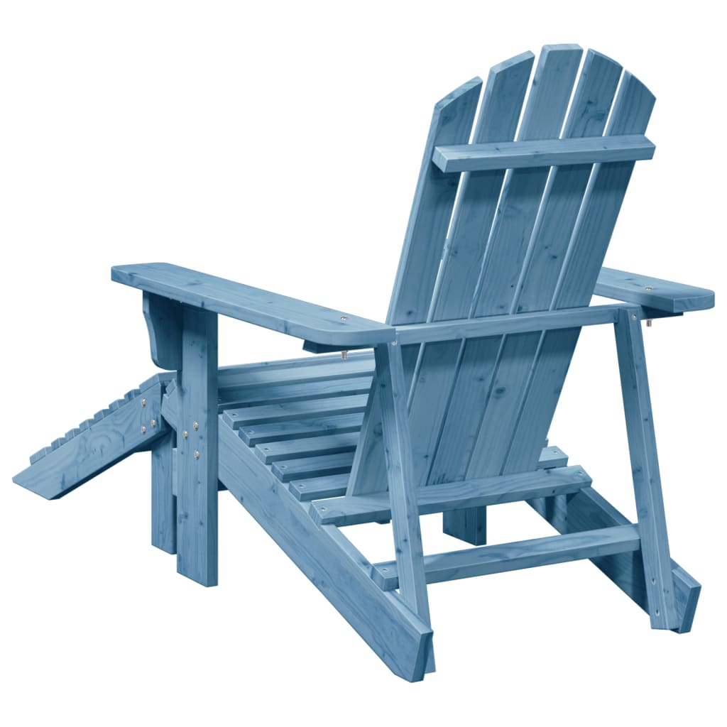 Cadeira adirondack com otomana madeira de abeto maciça azul