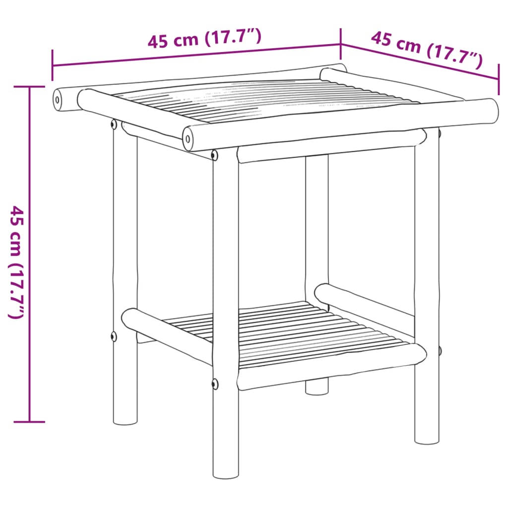 Mesa de centro 45x45x45 cm bambu