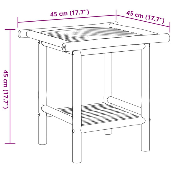 Mesa de centro 45x45x45 cm bambu