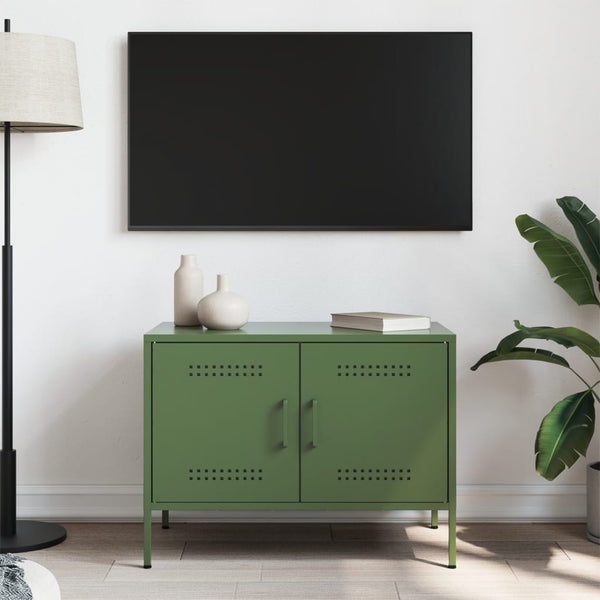 Móvel de TV 68x39x50,5 cm aço verde-azeitona