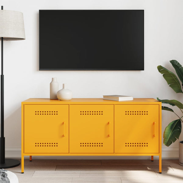 Móvel de TV 100,5x39x50,5 cm aço amarelo mostarda