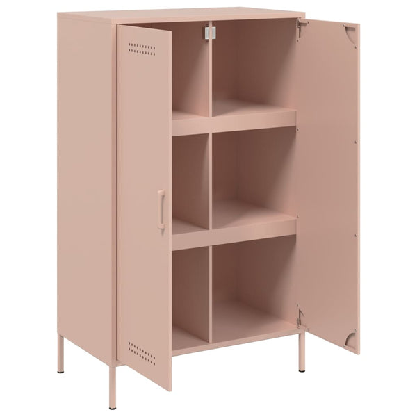 Aparador alto 68x39x113 cm aço rosa