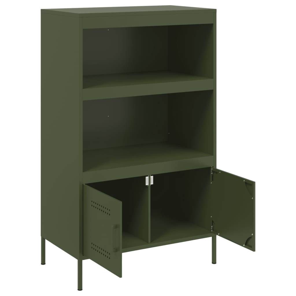 Aparador alto 68x39x113 cm aço verde azeitona