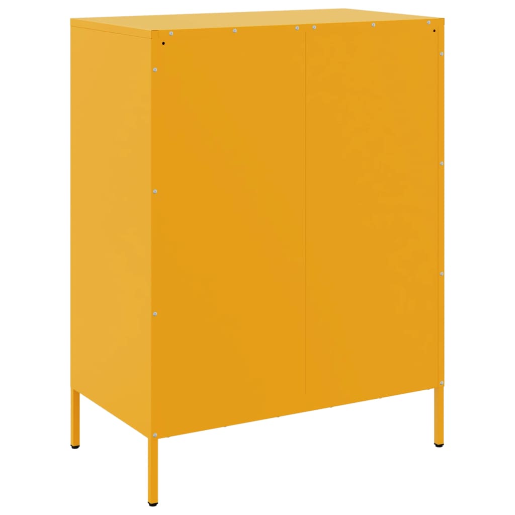 Aparador 68x39x89 cm aço amarelo mostarda