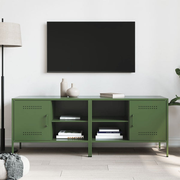 Móveis de TV 2 pcs 68x39x50,5 cm aço verde-azeitona