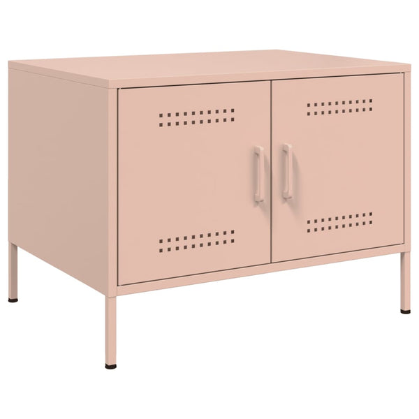 Mesa de centro 68x50x50,5 cm aço laminado a frio rosa