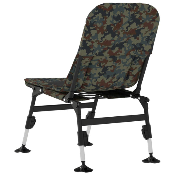 Cadeira de pesca com pernas ajustáveis dobrável camuflagem