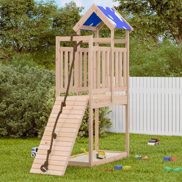 Torre de brincar 110,5x52,5x215 cm madeira de pinho maciça