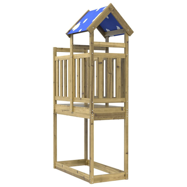 Torre de brincar 110,5x52,5x215 cm madeira de pinho impregnada