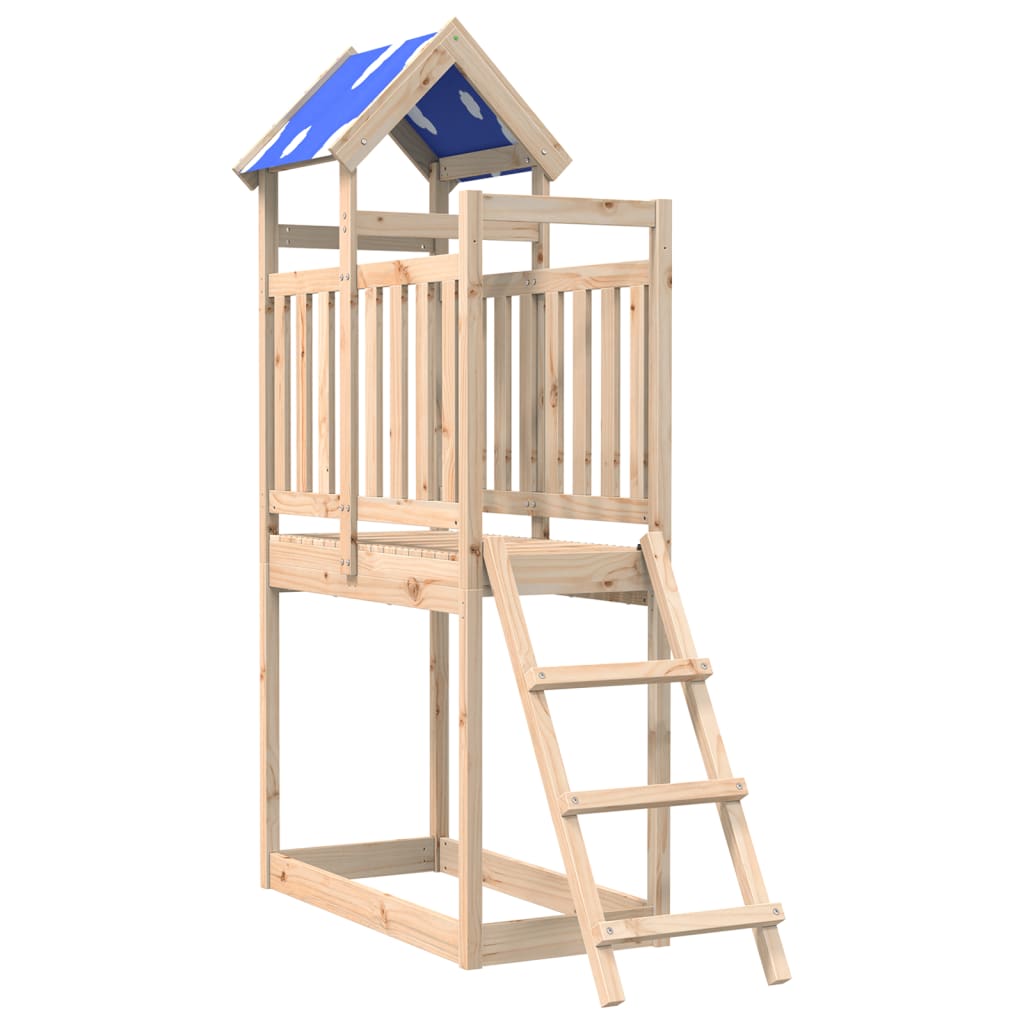 Torre de brincar com escada 110,5x52,5x215 cm pinho maciço