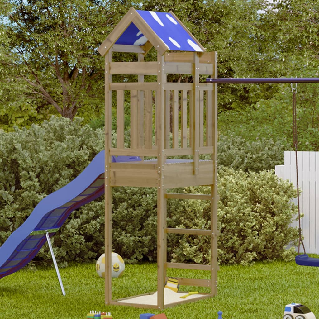 Torre de brincar 85x52,5x239 cm madeira de pinho impregnada