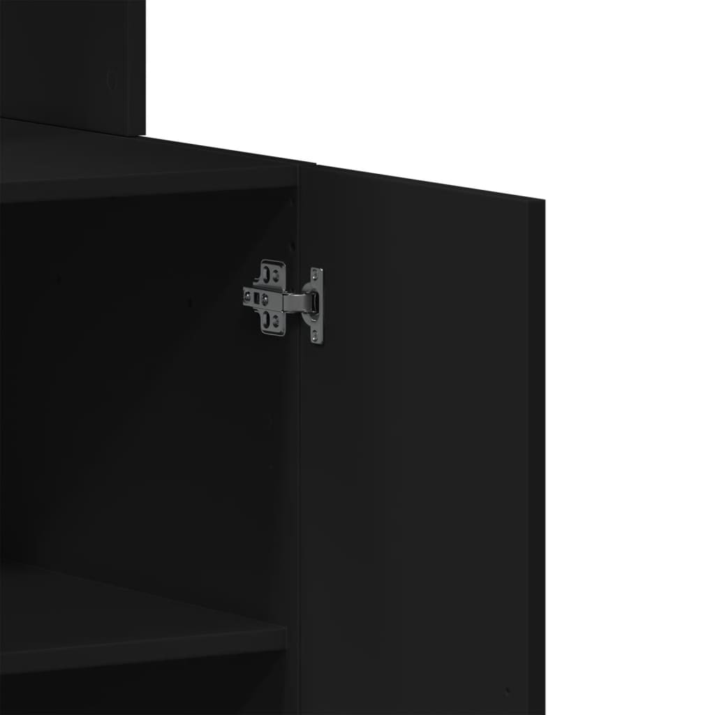 Armário de cozinha 60x50x180 cm derivados de madeira preto