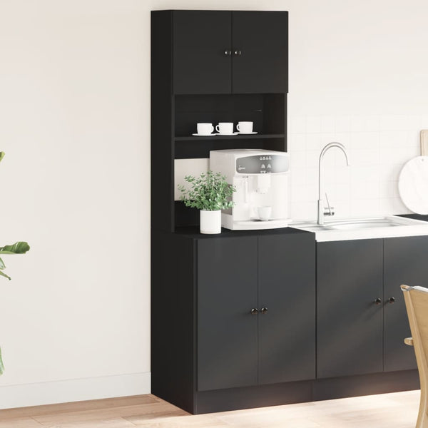 Armário de cozinha 60x50x180 cm derivados de madeira preto