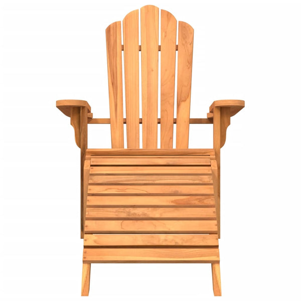Cadeira de jardim Adirondack com apoio de pés teca maciça