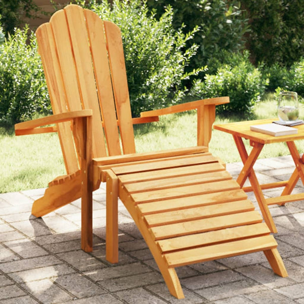 Cadeira de jardim Adirondack com apoio de pés teca maciça