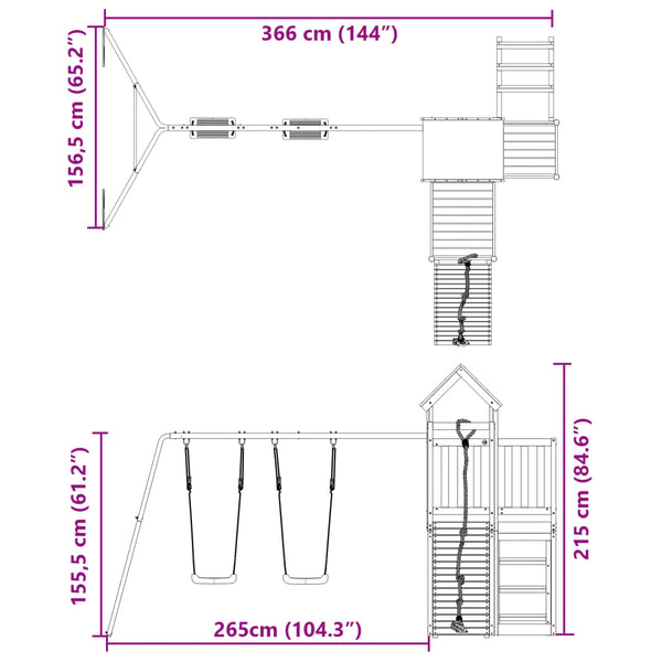 Conjunto de brincar para exterior madeira de douglas maciça