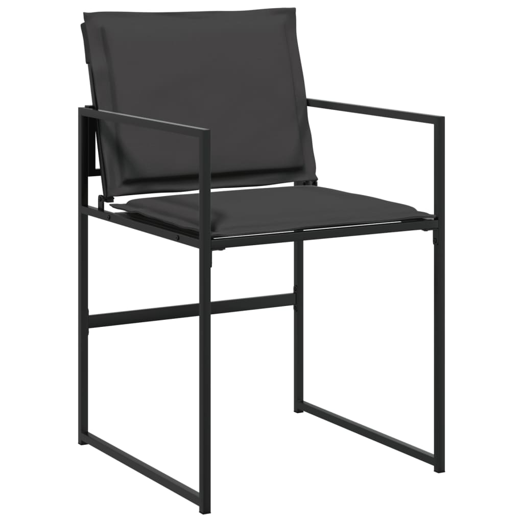 Cadeiras de jardim c/ almofadões 4 pcs aço e textilene preto