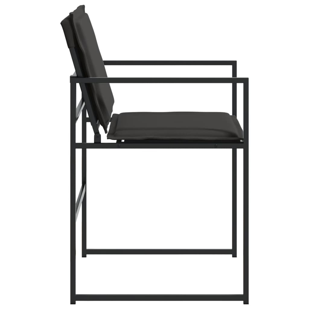 Cadeiras de jardim c/ almofadões 4 pcs aço e textilene preto