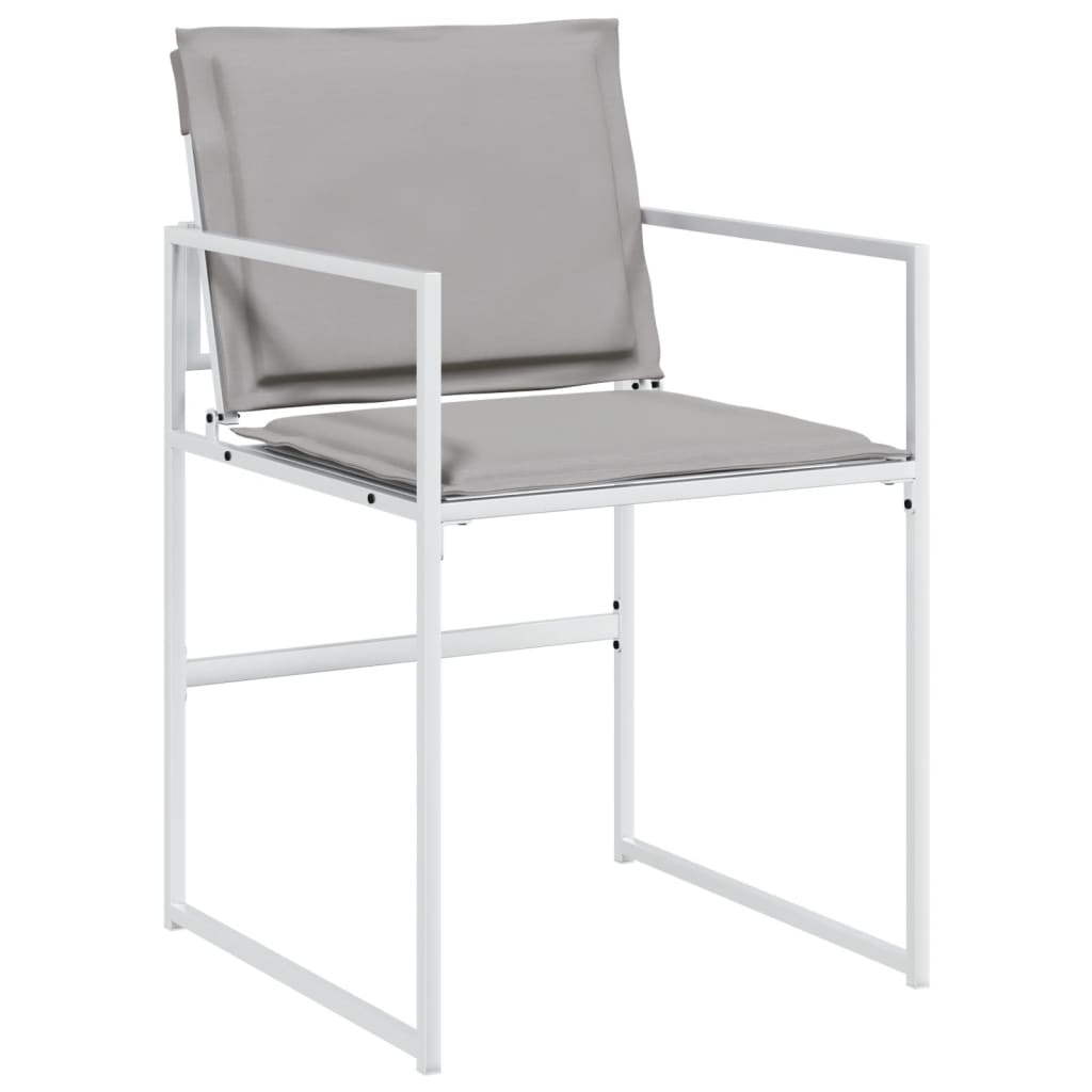 Cadeiras de jardim c/ almofadões 4 pcs aço e textilene branco