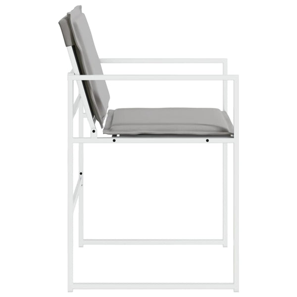 Cadeiras de jardim c/ almofadões 4 pcs aço e textilene branco