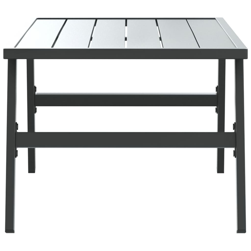 Mesa de centro para jardim 90x45x35 cm aço revestido a pó preto