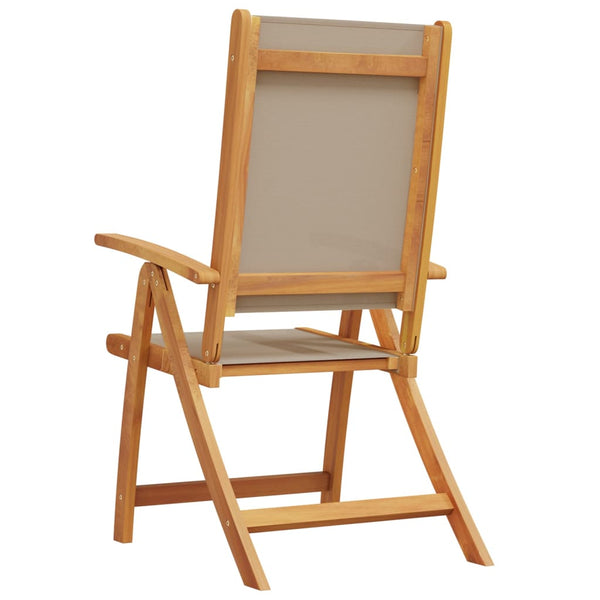 Cadeiras de jardim dobráveis 2 pcs acácia maciça e textilene