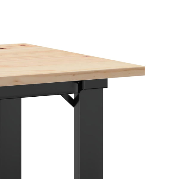 Mesa de jantar estrutura em O 50x50x75 cm pinho e ferro fundido