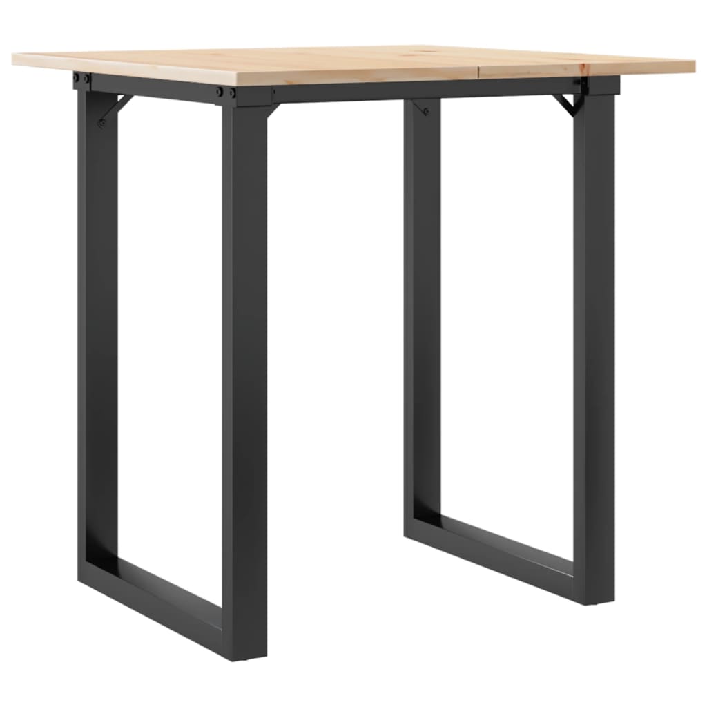 Mesa de jantar estrutura em O 60x60x75 cm pinho e ferro fundido
