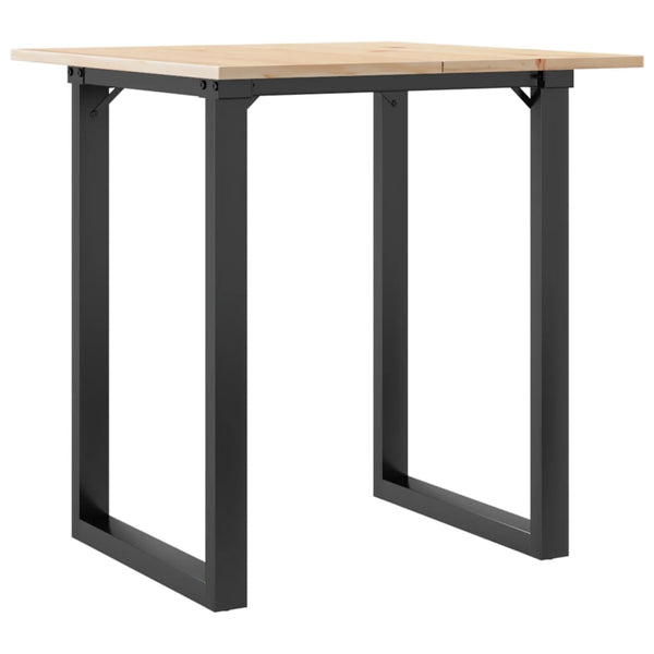 Mesa de jantar estrutura em O 70x70x75 cm pinho e ferro fundido