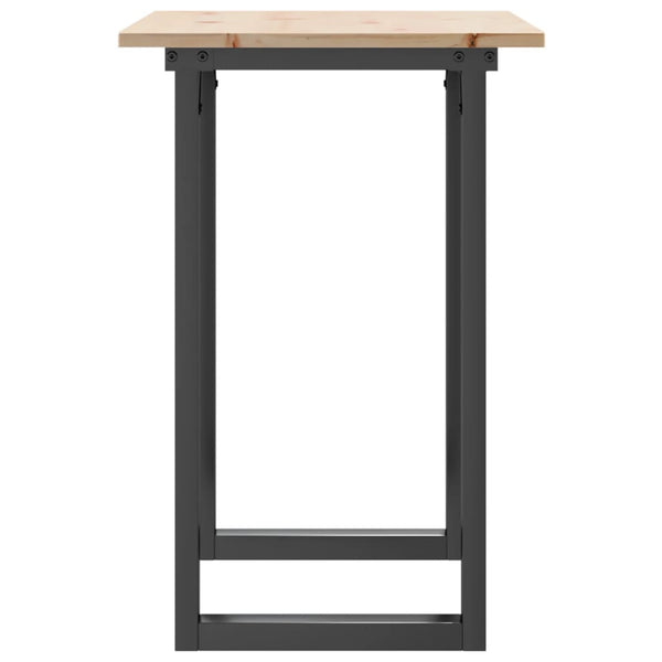 Mesa de jantar estrutura em O 80x50x75 cm pinho e ferro fundido