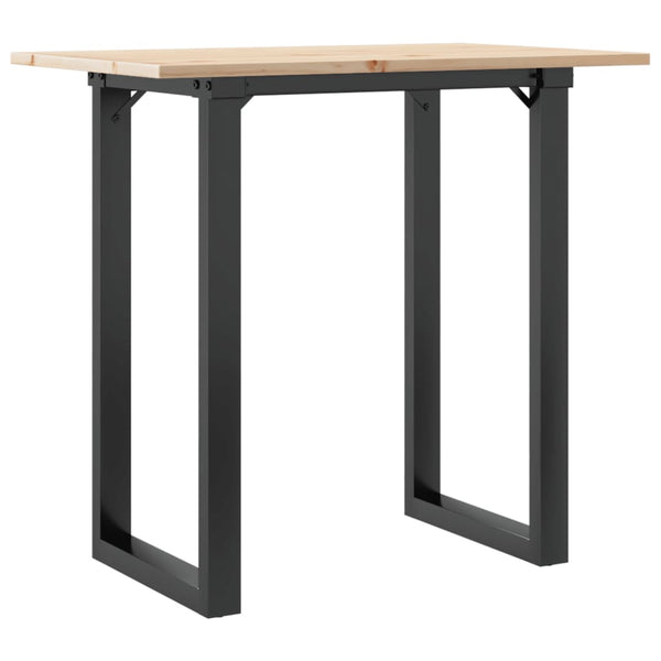 Mesa de jantar estrutura em O 80x50x75 cm pinho e ferro fundido
