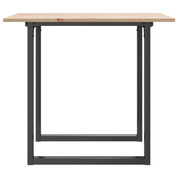 Mesa de jantar estrutura em O 80x80x75 cm pinho e ferro fundido