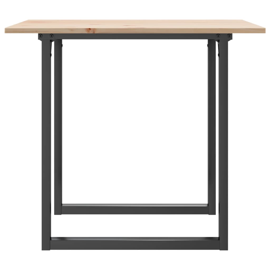 Mesa de jantar estrutura em O 90x90x75 cm pinho e ferro fundido