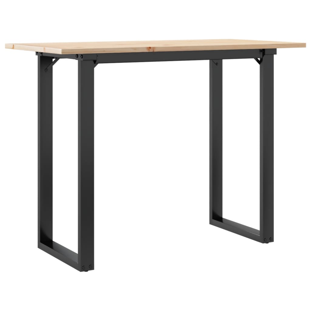 Mesa de jantar estrutura em O 100x50x75cm pinho e ferro fundido