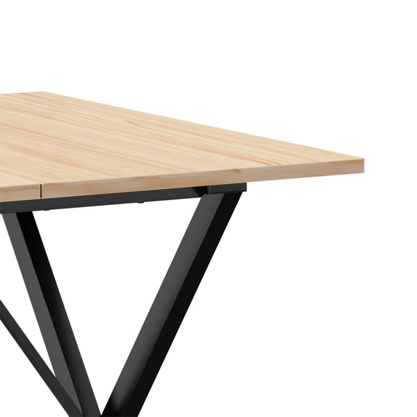 Mesa de jantar estrutura em X 80x80x75 cm pinho e ferro fundido